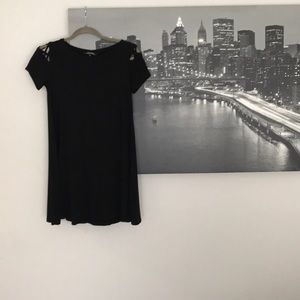 short sleeve black dress